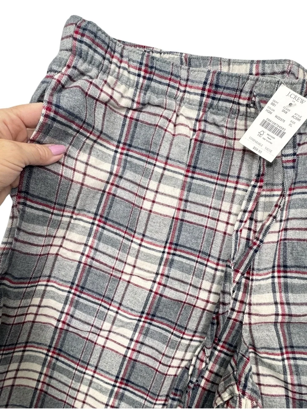NWT J.CREW Mens Plaid Flannel PJ Pants Size XL